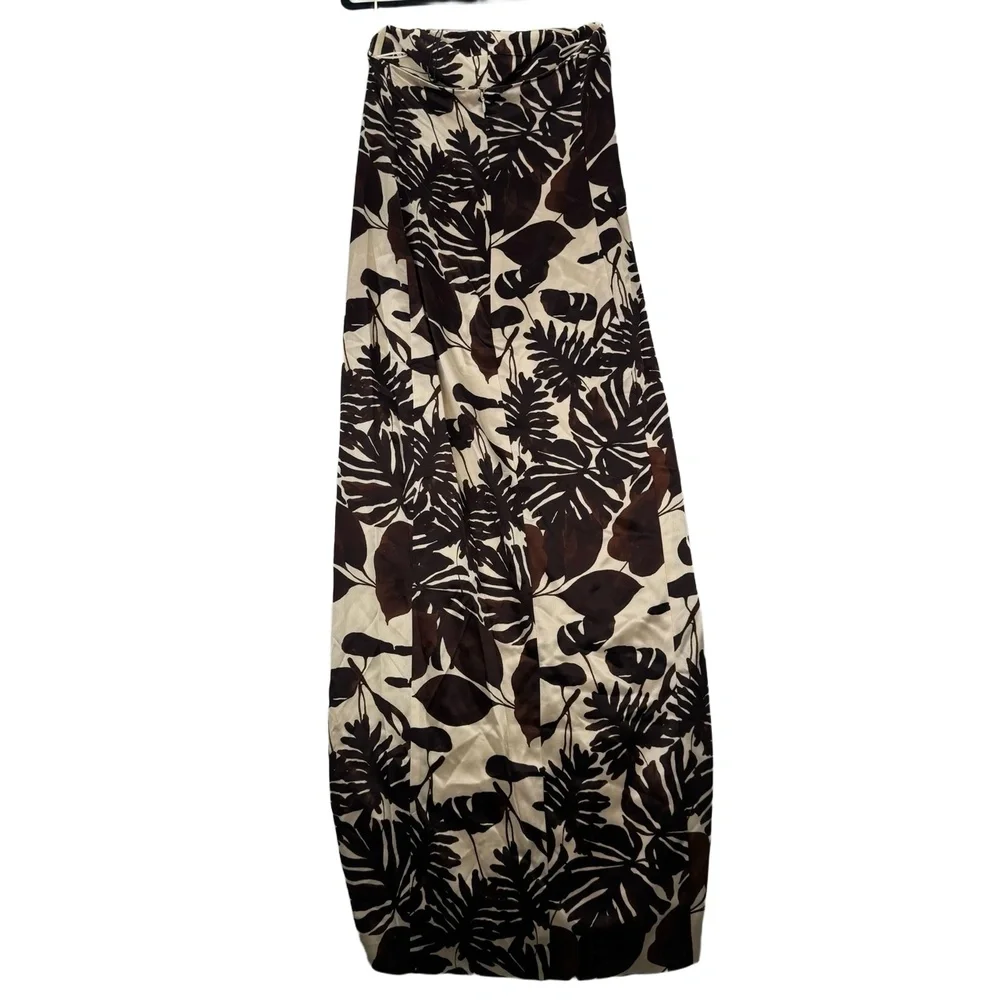 Nicholas The Label Axelie Strapless Tube Gown Dark Chocolate Segovia Print Sz 2 - Picture 12 of 13